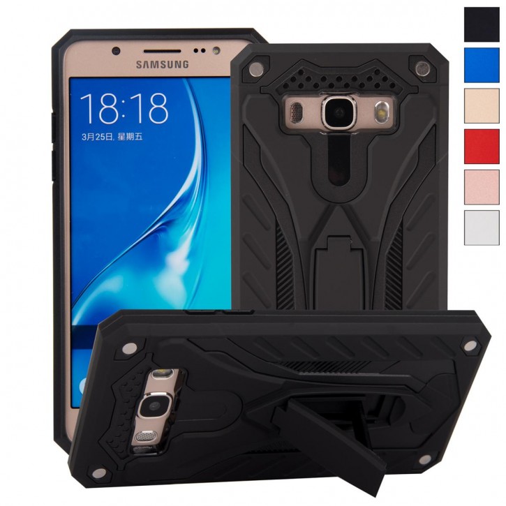 COOVY® Cover für Samsung Galaxy J5 SM-J510 SM-J510F/DS (Model 2016) Bumper Case, Hülle Doppelschicht aus Plastik + TPU-Silikon, extra stark, Anti-Shock, Standfunktion | 