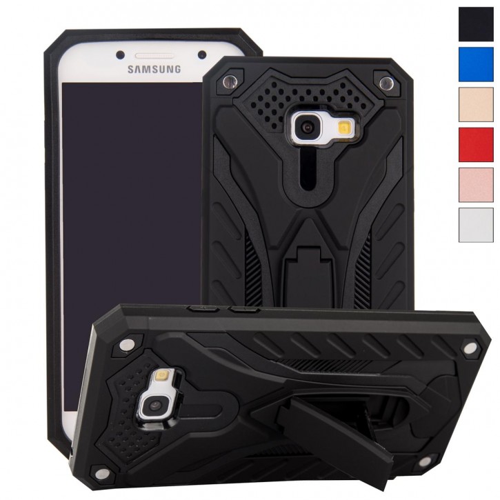 COOVY® Cover für Samsung Galaxy A5 SM-A520 / SM-A520F (Model 2017) Bumper Case, Hülle Doppelschicht aus Plastik + TPU-Silikon, extra stark, Anti-Shock, Standfunktion | 