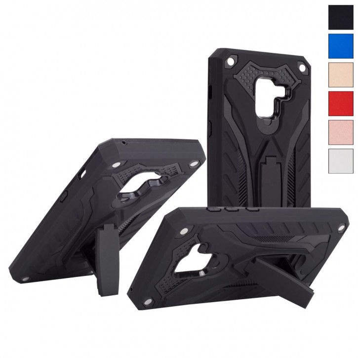 COOVY® Cover für Samsung Galaxy A8 SM-A530 / SM-A530N / SM-A530F/DS (Model 2018) Bumper Case, Hülle Doppelschicht aus Plastik + TPU-Silikon, extra stark, Anti-Shock, Standfunktion | 