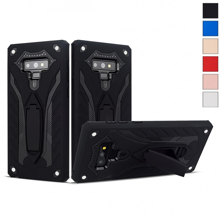 COOVY® Cover für Samsung Galaxy Note 9 SM-N960F / SM-N960F/DS Bumper Case, Hülle Doppelschicht aus Plastik + TPU-Silikon, extra stark, Anti-Shock, Standfunktion | 