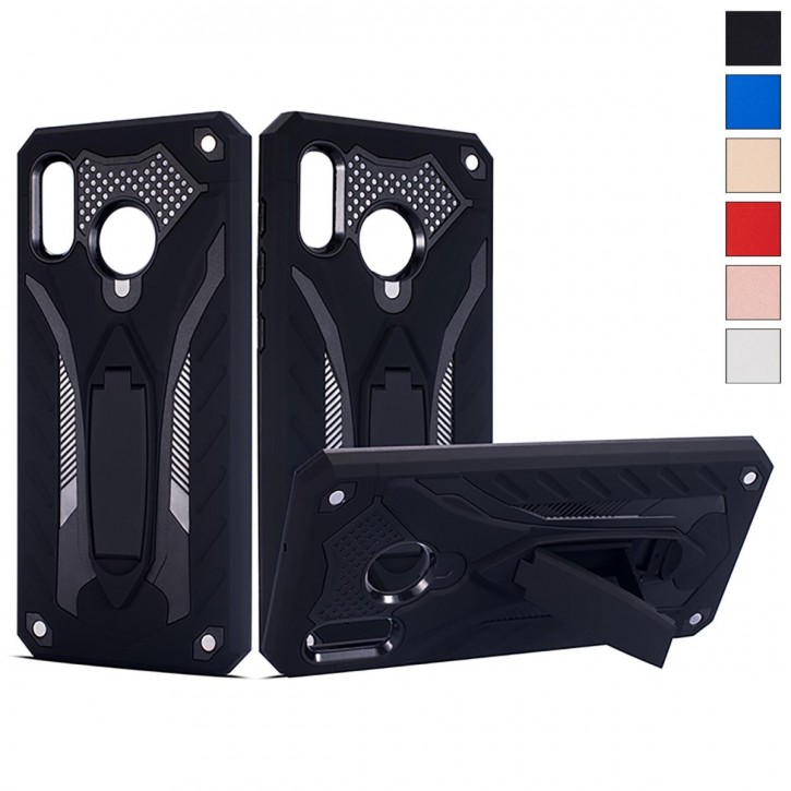 COOVY® Cover für Samsung Galaxy A20 SM-A205F/DS / A30 SM-A305F/DS Bumper Case, Hülle Doppelschicht aus Plastik + TPU-Silikon, extra stark, Anti-Shock, Standfunktion | 