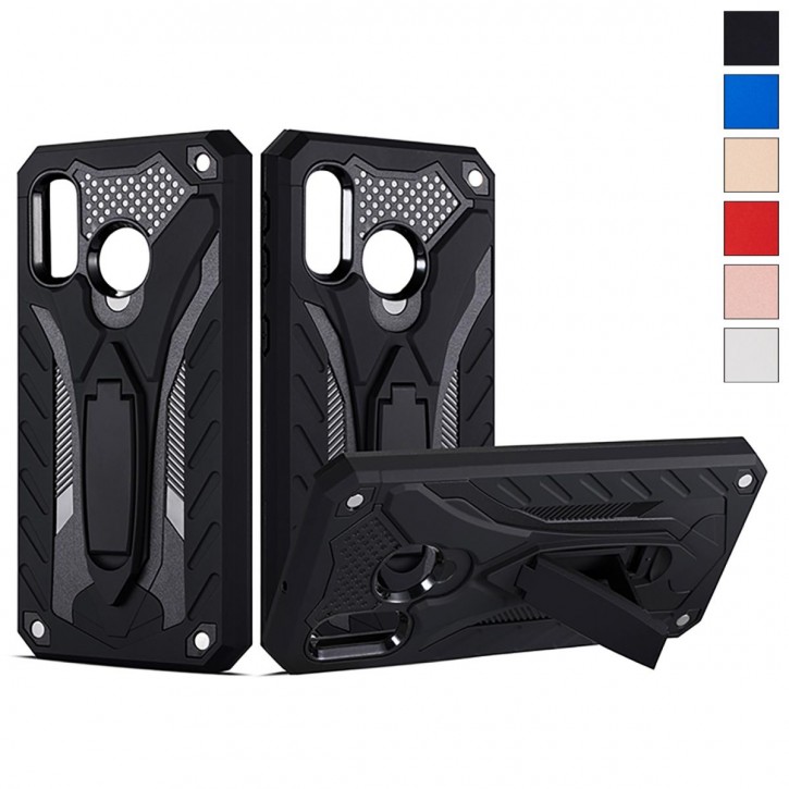 COOVY® Cover für Samsung Galaxy A40 SM-A405F/DS / SM-A405FN/DS Bumper Case, Hülle Doppelschicht aus Plastik + TPU-Silikon, extra stark, Anti-Shock, Standfunktion | 