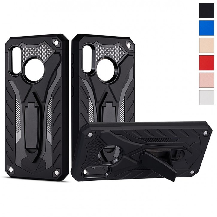 COOVY® Cover für Samsung Galaxy A20e SM-A202F/DS Bumper Case, Hülle Doppelschicht aus Plastik + TPU-Silikon, extra stark, Anti-Shock, Standfunktion | 