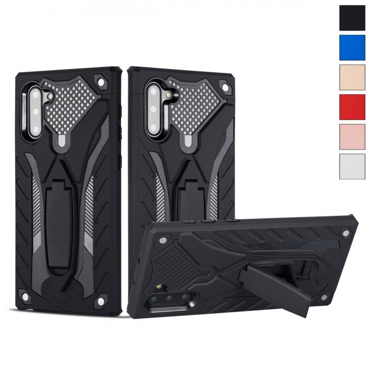 COOVY® Cover für Samsung Galaxy Note 10 SM-N970F / SM-N970F/DS Bumper Case, Hülle Doppelschicht aus Plastik + TPU-Silikon, extra stark, Anti-Shock, Standfunktion | 