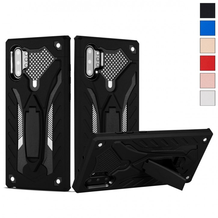 COOVY® Cover für Samsung Galaxy Note 10 + plus SM-N975F / SM-N976F Bumper Case, Hülle Doppelschicht aus Plastik + TPU-Silikon, extra stark, Anti-Shock, Standfunktion | 