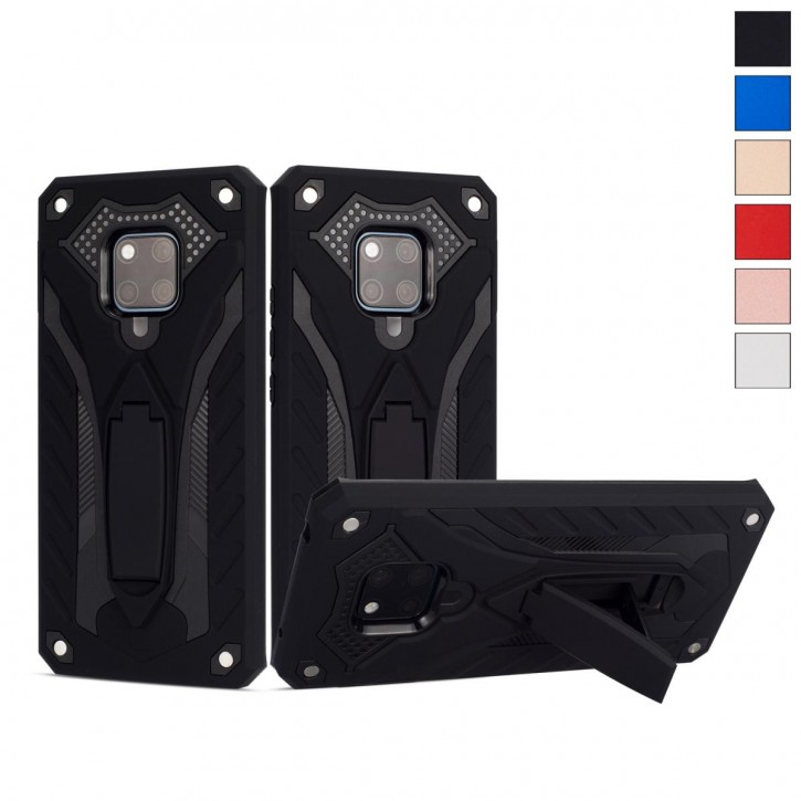 COOVY® Cover für Huawei Mate 20 pro Bumper Case, Hülle Doppelschicht aus Plastik + TPU-Silikon, extra stark, Anti-Shock, Standfunktion | 