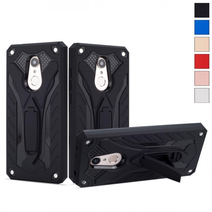 COOVY® Cover für Xiaomi Redmi 5 plus Bumper Case, Hülle Doppelschicht aus Plastik + TPU-Silikon, extra stark, Anti-Shock, Standfunktion | 