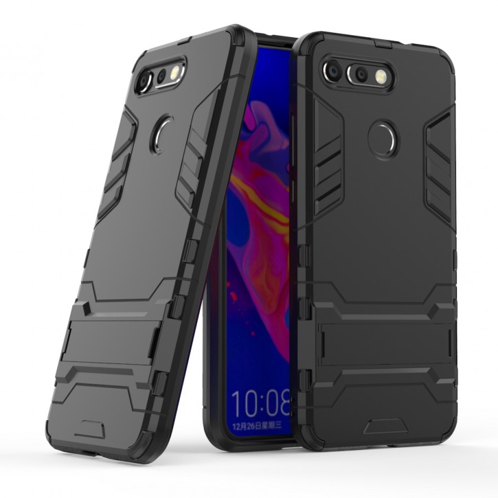 COOVY® Cover für Huawei Honor View 20 / V20 Bumper Case, Doppelschicht aus Plastik + TPU-Silikon, extra stark, Anti-Shock Hülle, Standfunktion | 