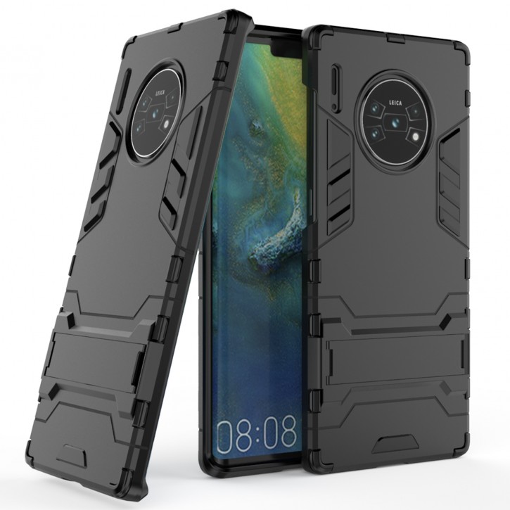 COOVY® Cover für Huawei Mate 30 pro / 5G Bumper Case, Doppelschicht aus Plastik + TPU-Silikon, extra stark, Anti-Shock Hülle, Standfunktion | 