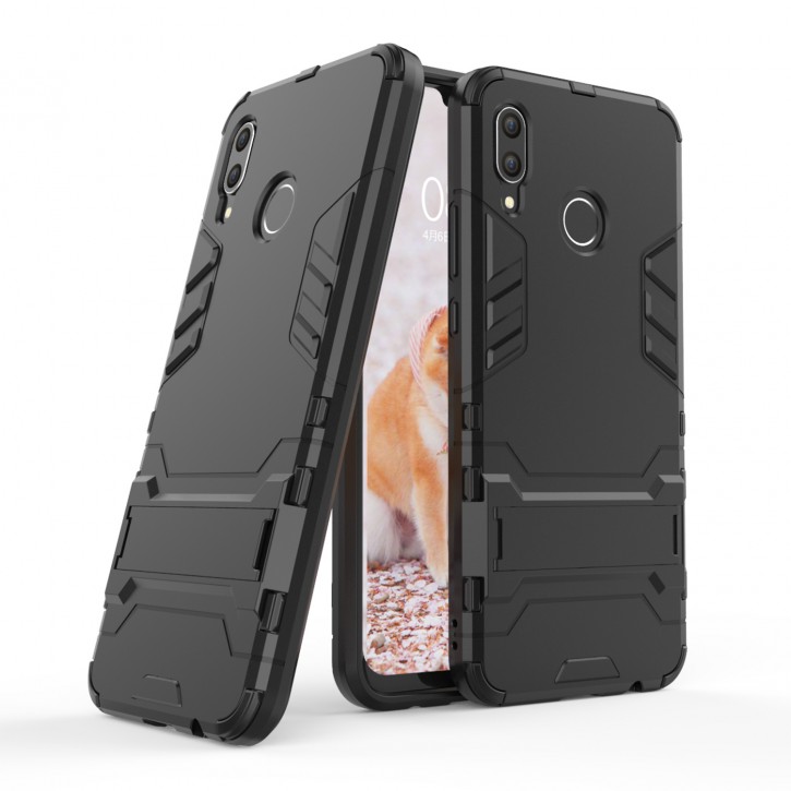 COOVY® Cover für Huawei NOVA 3 Bumper Case, Doppelschicht aus Plastik + TPU-Silikon, extra stark, Anti-Shock Hülle, Standfunktion | 