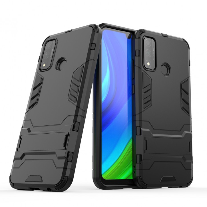 COOVY® Cover für Huawei P Smart 2020 Bumper Case, Doppelschicht aus Plastik + TPU-Silikon, extra stark, Anti-Shock Hülle, Standfunktion | 