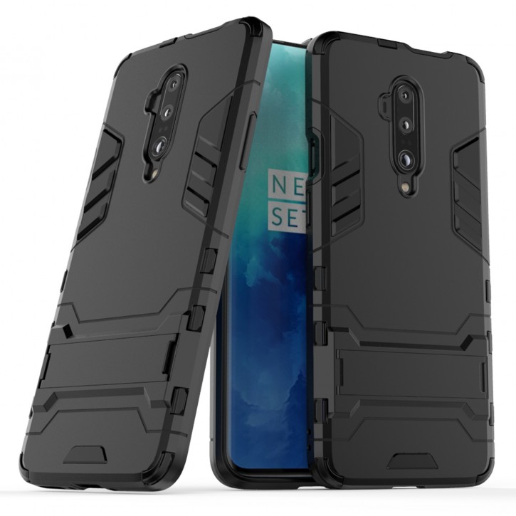 COOVY® Cover für Oneplus 7 Pro / 7T Pro Bumper Case, Doppelschicht aus Plastik + TPU-Silikon, extra stark, Anti-Shock Hülle, Standfunktion | 