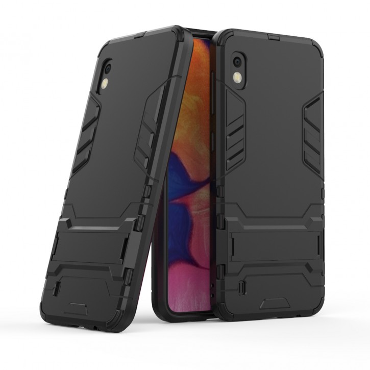 COOVY® Cover für Samsung Galaxy A10 SM-A105F/DS / M10 SM-M105F/DS  Bumper Case, Doppelschicht aus Plastik + TPU-Silikon, extra stark, Anti-Shock Hülle, Standfunktion | 