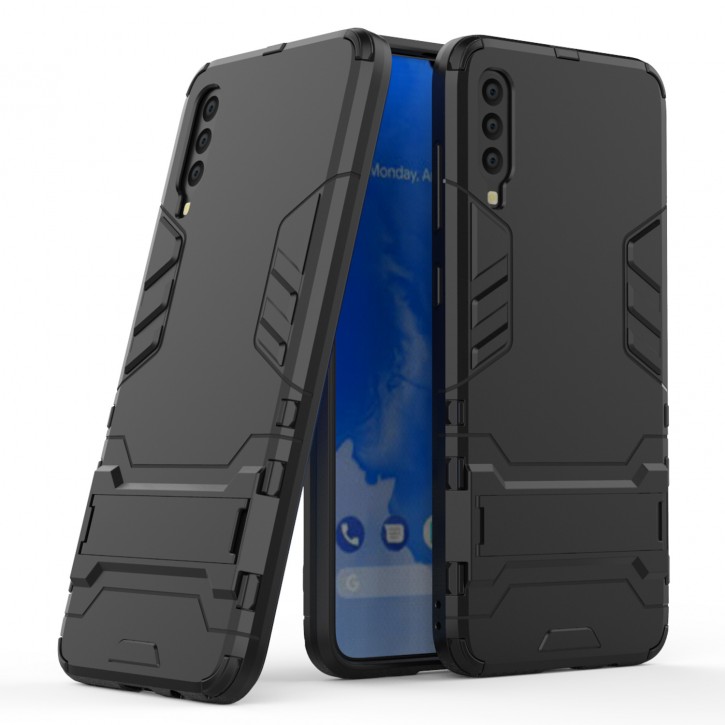COOVY® Cover für Samsung Galaxy A70s / A70 SM-A707F/DS, SM-A707FN/DS Bumper Case, Doppelschicht aus Plastik + TPU-Silikon, extra stark, Anti-Shock Hülle, Standfunktion | 
