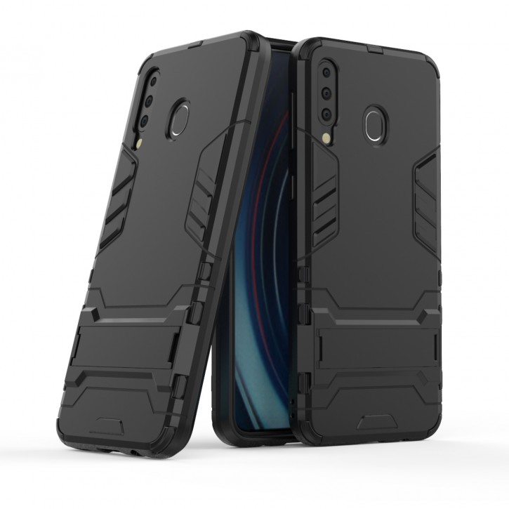 COOVY® Cover für Samsung Galaxy M30 SM-M305F/DS / SM-M305FN/DS  Bumper Case, Doppelschicht aus Plastik + TPU-Silikon, extra stark, Anti-Shock Hülle, Standfunktion | 