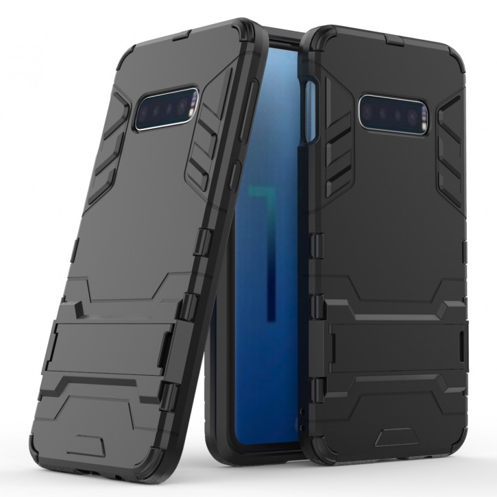 COOVY® Cover für Samsung Galaxy S10e SM-G970F Bumper Case, Doppelschicht aus Plastik + TPU-Silikon, extra stark, Anti-Shock Hülle, Standfunktion | 
