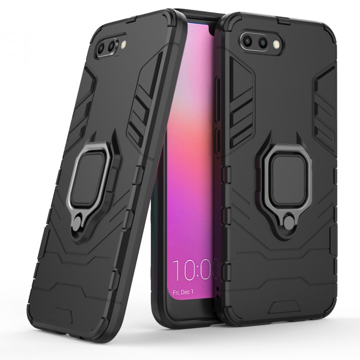 COOVY® Cover für Huawei Honor 10 Bumper Case, Plastik + TPU-Silikon, extra stark, Anti-Shock, Stand Funktion + Magnethalter kompatibel | 