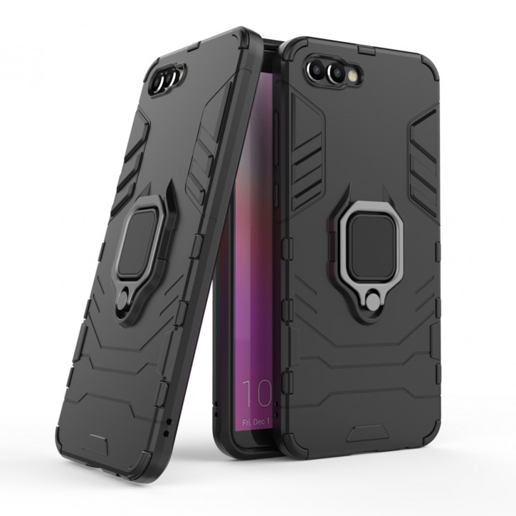 COOVY® Cover für Huawei Honor View 10 / V10 Bumper Case, Plastik + TPU-Silikon, extra stark, Anti-Shock, Stand Funktion + Magnethalter kompatibel | 