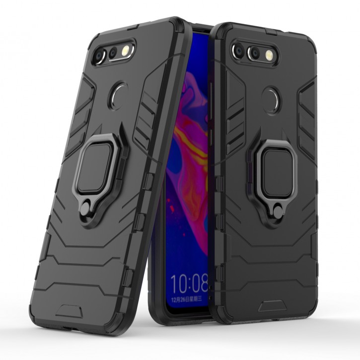 COOVY® Cover für Huawei Honor View 20 / V20 Bumper Case, Plastik + TPU-Silikon, extra stark, Anti-Shock, Stand Funktion + Magnethalter kompatibel | 