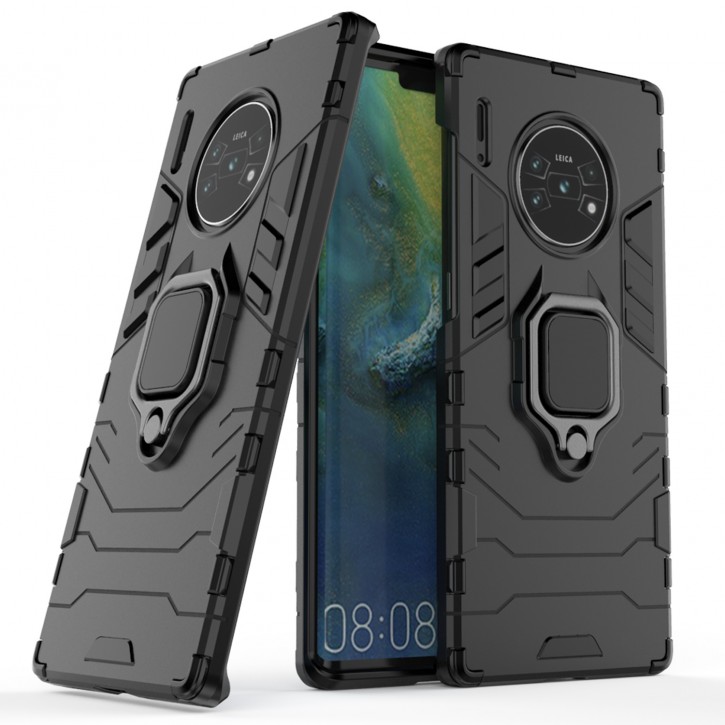 COOVY® Cover für Huawei Mate 30 pro / 5G Bumper Case, Plastik + TPU-Silikon, extra stark, Anti-Shock, Stand Funktion + Magnethalter kompatibel | 