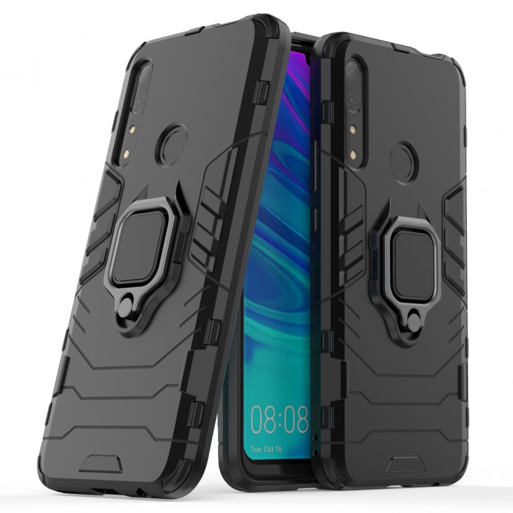 COOVY® Cover für Huawei P SMART Z / Y9 Prime 2019 / Honor 9X  Bumper Case, Plastik + TPU-Silikon, extra stark, Anti-Shock, Stand Funktion + Magnethalter kompatibel | 