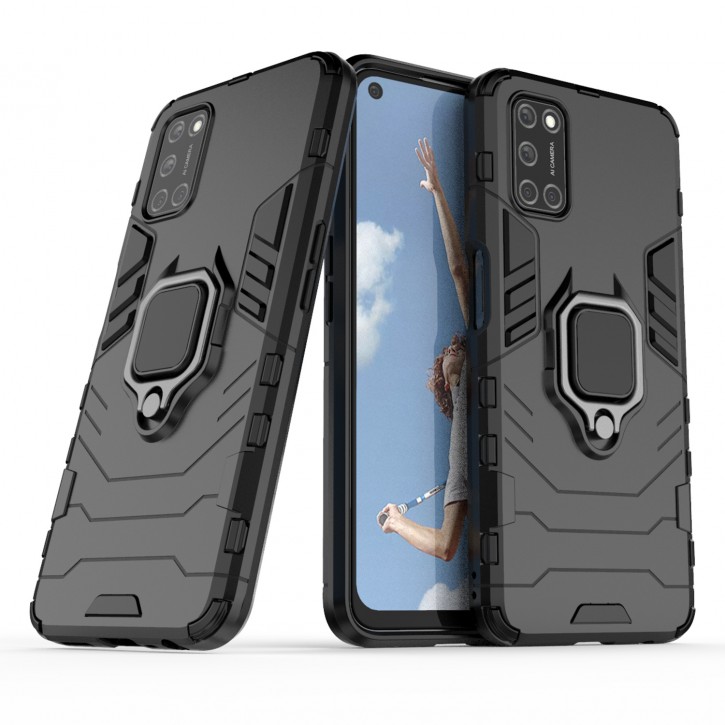 COOVY® Cover für Oppo A52 / A72 / A92 Bumper Case, Plastik + TPU-Silikon, extra stark, Anti-Shock, Stand Funktion + Magnethalter kompatibel | 