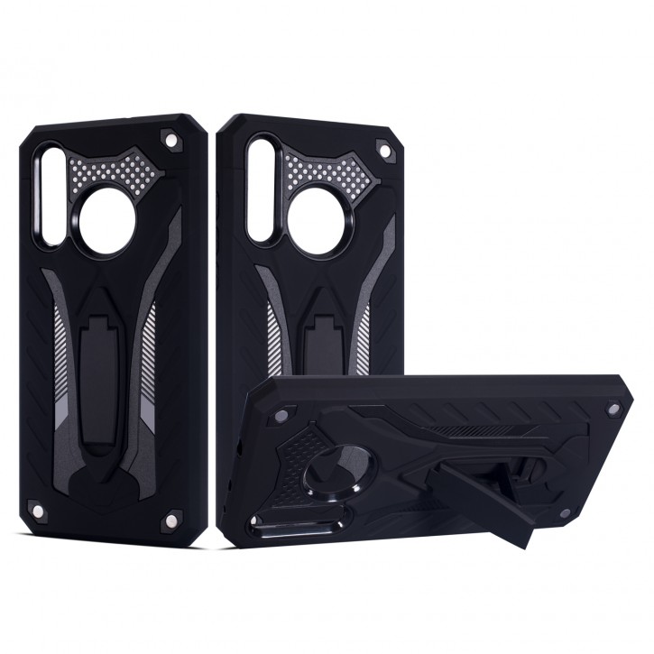 COOVY® Cover für Huawei NOVA 4 Bumper Case, Hülle Doppelschicht aus Plastik + TPU-Silikon, extra stark, Anti-Shock, Standfunktion | 