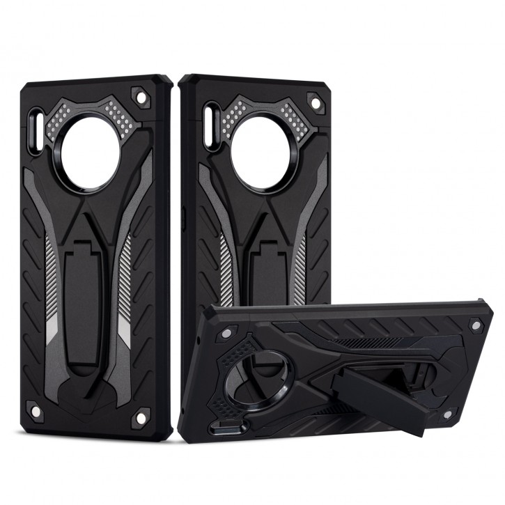 COOVY® Cover für Huawei Mate 30 pro / 5G Bumper Case, Hülle Doppelschicht aus Plastik + TPU-Silikon, extra stark, Anti-Shock, Standfunktion | 