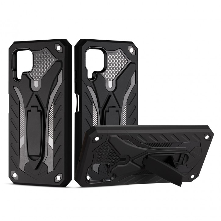 COOVY® Cover für Huawei P40 Lite / nova 6 SE / nova 7i Bumper Case, Hülle Doppelschicht aus Plastik + TPU-Silikon, extra stark, Anti-Shock, Standfunktion | 