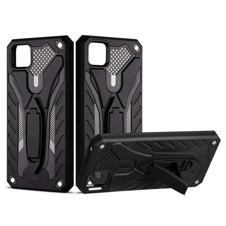 COOVY® Cover für Huawei Y5p / Honor 9S Bumper Case, Hülle Doppelschicht aus Plastik + TPU-Silikon, extra stark, Anti-Shock, Standfunktion | 