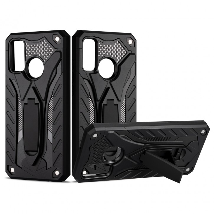 COOVY® Cover für Huawei P Smart 2020 Bumper Case, Hülle Doppelschicht aus Plastik + TPU-Silikon, extra stark, Anti-Shock, Standfunktion | 