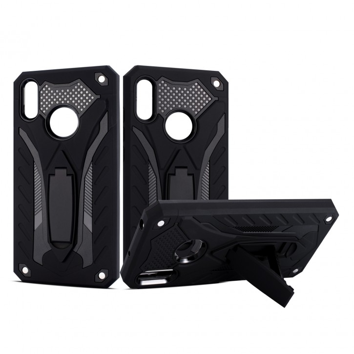 COOVY® Cover für Huawei Honor 8A 2020 / Y6 2019 / Y6s 2019 Bumper Case, Hülle Doppelschicht aus Plastik + TPU-Silikon, extra stark, Anti-Shock, Standfunktion | 