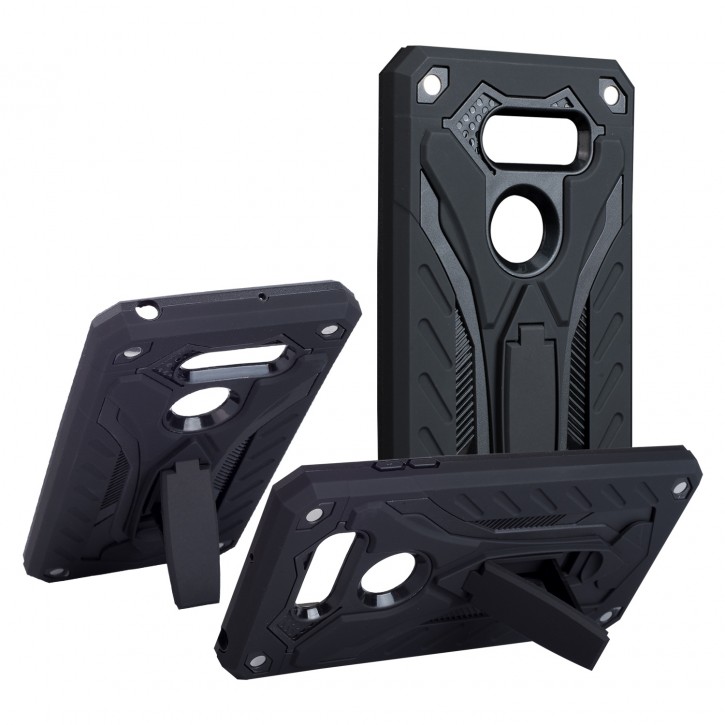 COOVY® Cover für LG V30 Bumper Case, Hülle Doppelschicht aus Plastik + TPU-Silikon, extra stark, Anti-Shock, Standfunktion | 