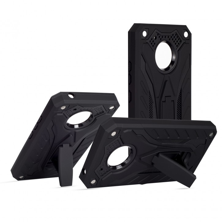 COOVY® Cover für Motorola Moto G5 Bumper Case, Hülle Doppelschicht aus Plastik + TPU-Silikon, extra stark, Anti-Shock, Standfunktion | 