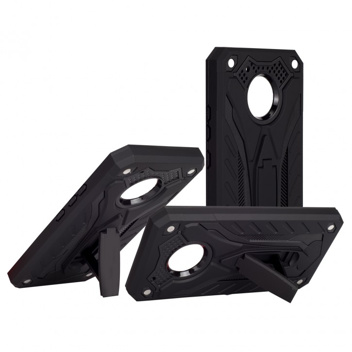 COOVY® Cover für Motorola Moto G5 + plus Bumper Case, Hülle Doppelschicht aus Plastik + TPU-Silikon, extra stark, Anti-Shock, Standfunktion | 