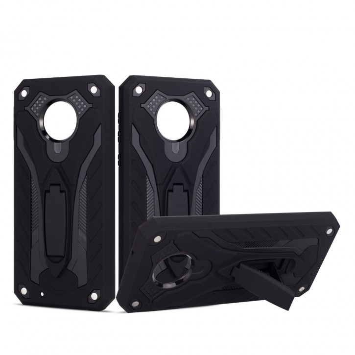 COOVY® Cover für Motorola Moto G6 Bumper Case, Hülle Doppelschicht aus Plastik + TPU-Silikon, extra stark, Anti-Shock, Standfunktion | 