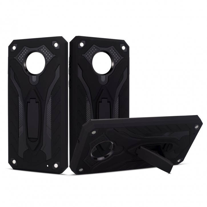 COOVY® Cover für Motorola Moto G6 plus Bumper Case, Hülle Doppelschicht aus Plastik + TPU-Silikon, extra stark, Anti-Shock, Standfunktion | 