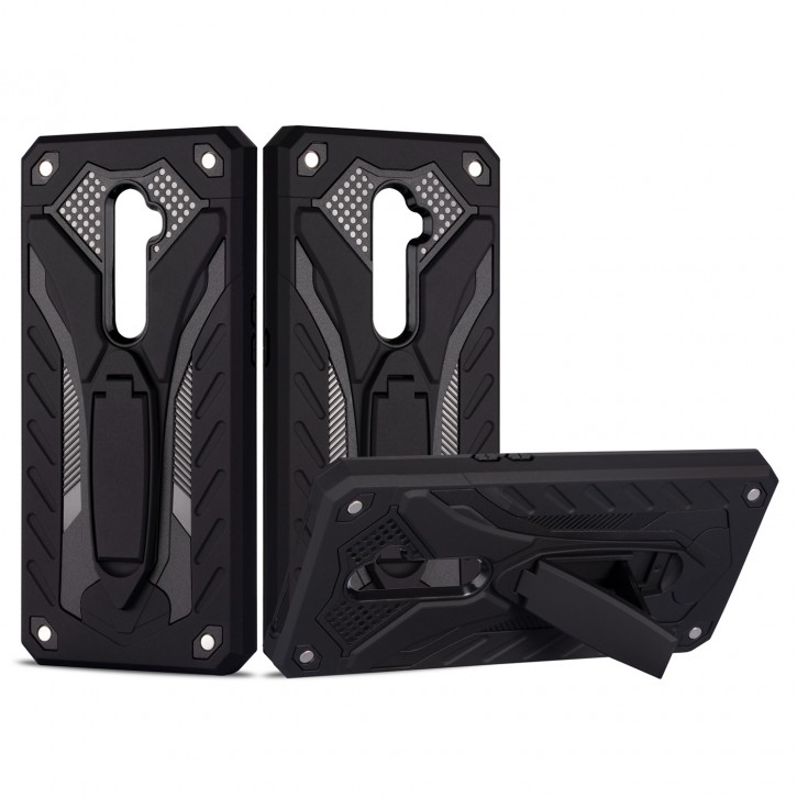 COOVY® Cover für Oppo Reno 2 Bumper Case, Hülle Doppelschicht aus Plastik + TPU-Silikon, extra stark, Anti-Shock, Standfunktion | 