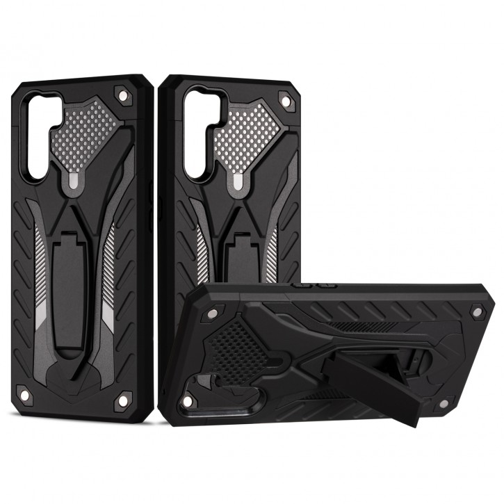 COOVY® Cover für Oppo A91 / F15 Bumper Case, Hülle Doppelschicht aus Plastik + TPU-Silikon, extra stark, Anti-Shock, Standfunktion | 
