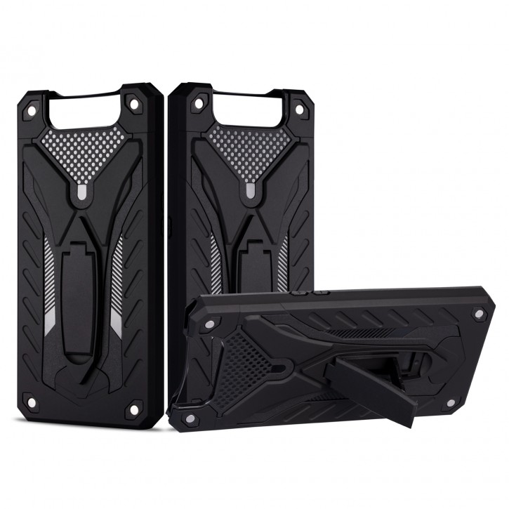 COOVY® Cover für Samsung Galaxy A90 5G SM-A908B Bumper Case, Hülle Doppelschicht aus Plastik + TPU-Silikon, extra stark, Anti-Shock, Standfunktion | 