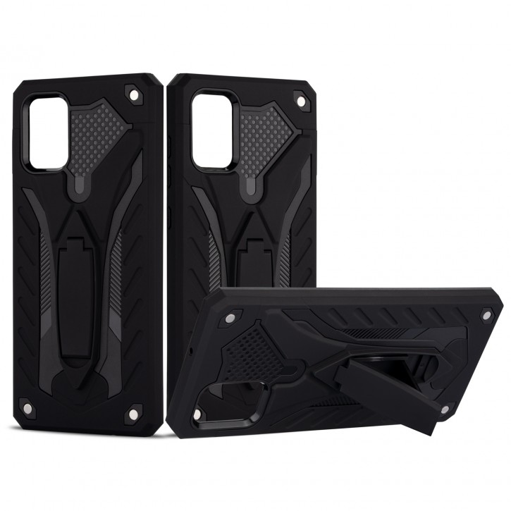 COOVY® Cover für Samsung Galaxy A71 SM-A715F/DS, SM-A715F/DSN Bumper Case, Hülle Doppelschicht aus Plastik + TPU-Silikon, extra stark, Anti-Shock, Standfunktion | 