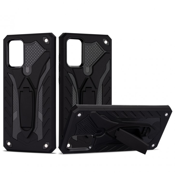 COOVY® Cover für Samsung Galaxy S20 SM-G980F/DS / SM-G981 Bumper Case, Hülle Doppelschicht aus Plastik + TPU-Silikon, extra stark, Anti-Shock, Standfunktion | 