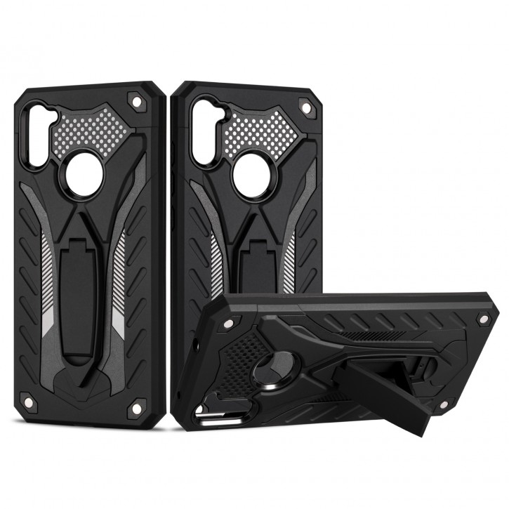 COOVY® Cover für Samsung Galaxy A11 SM-A115F/DS /  M11 SM-M115F/DSN Bumper Case, Hülle Doppelschicht aus Plastik + TPU-Silikon, extra stark, Anti-Shock, Standfunktion | 