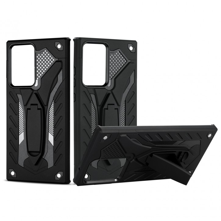 COOVY® Cover für Samsung Galaxy Note 20 Ultra  SM-N986B Bumper Case, Hülle Doppelschicht aus Plastik + TPU-Silikon, extra stark, Anti-Shock, Standfunktion | 