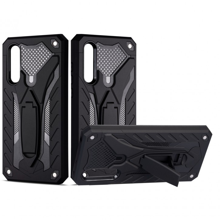 COOVY® Cover für Xiaomi Mi CC9 / 9 Lite Bumper Case, Hülle Doppelschicht aus Plastik + TPU-Silikon, extra stark, Anti-Shock, Standfunktion | 