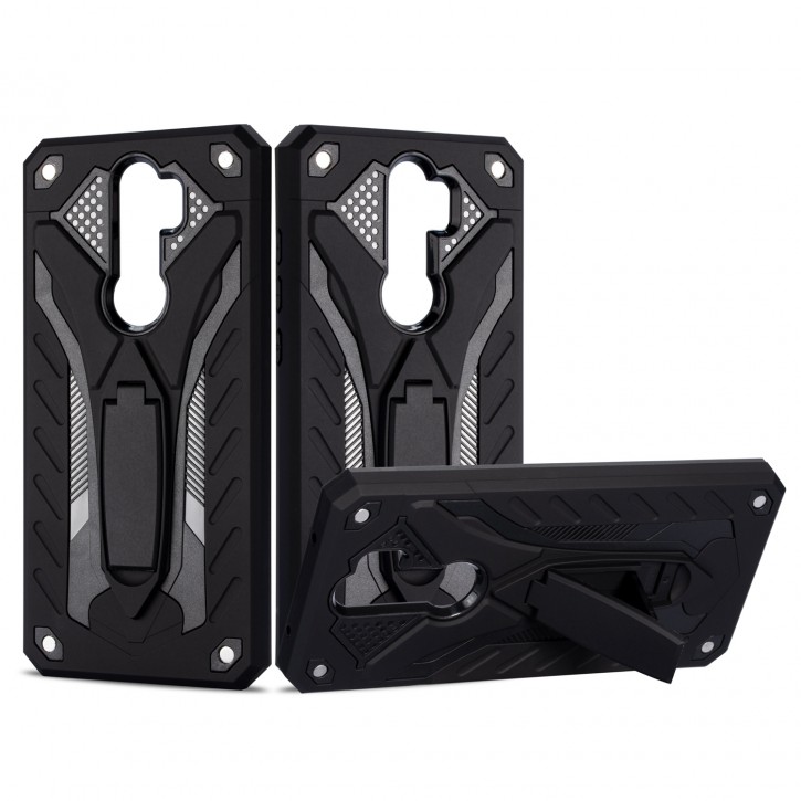 COOVY® Cover für Xiaomi Redmi Note 8 Pro Bumper Case, Hülle Doppelschicht aus Plastik + TPU-Silikon, extra stark, Anti-Shock, Standfunktion | 