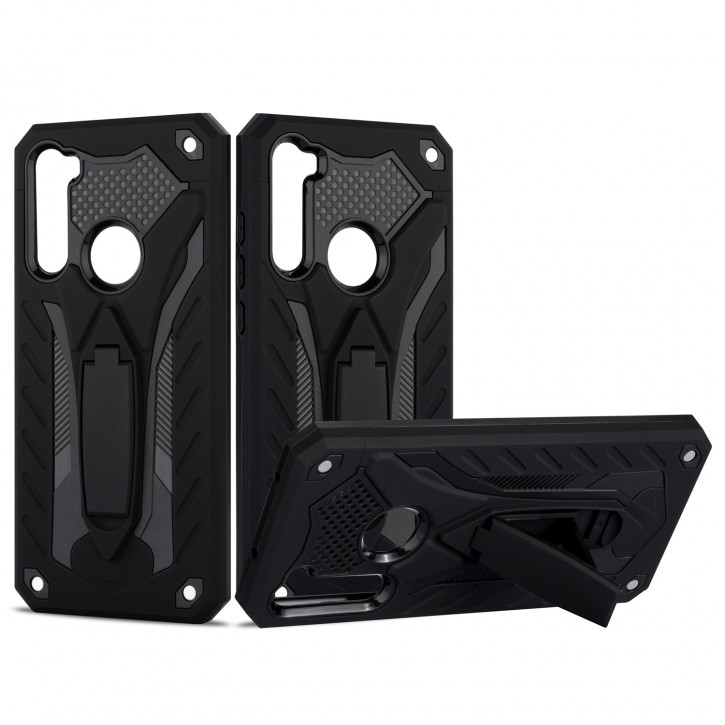 COOVY® Cover für Xiaomi Redmi Note 8T Bumper Case, Hülle Doppelschicht aus Plastik + TPU-Silikon, extra stark, Anti-Shock, Standfunktion | 