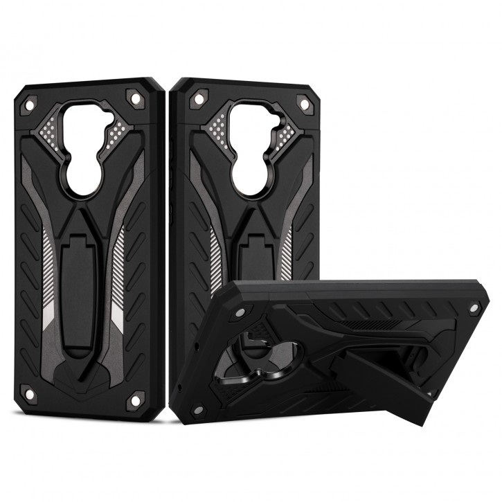 COOVY® Cover für Xiaomi Redmi Note 9 Bumper Case, Hülle Doppelschicht aus Plastik + TPU-Silikon, extra stark, Anti-Shock, Standfunktion | 