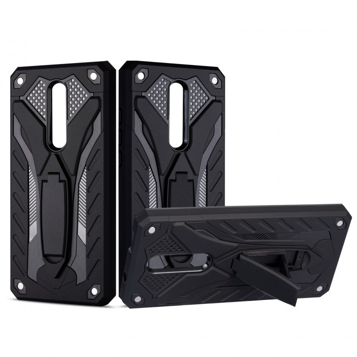 COOVY® Cover für Xiaomi Mi 9T / 9T Pro Bumper Case, Hülle Doppelschicht aus Plastik + TPU-Silikon, extra stark, Anti-Shock, Standfunktion | 