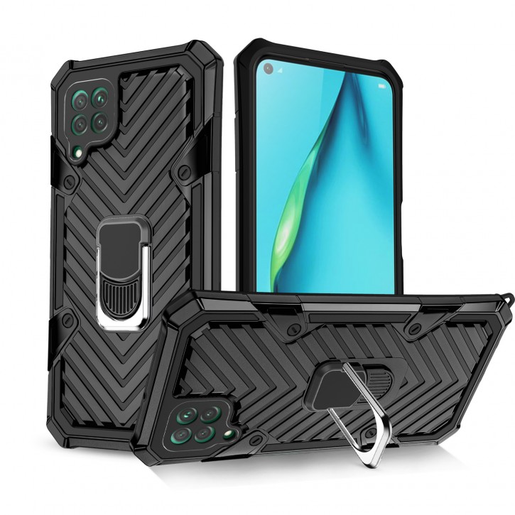 COOVY® Cover für Huawei P40 Lite / nova 6 SE / nova 7i Hülle Case PC + TPU-Silikon, extra stark, Anti-Shock, Stand Funktion + Haltering + Magnethalter kompatibel | 